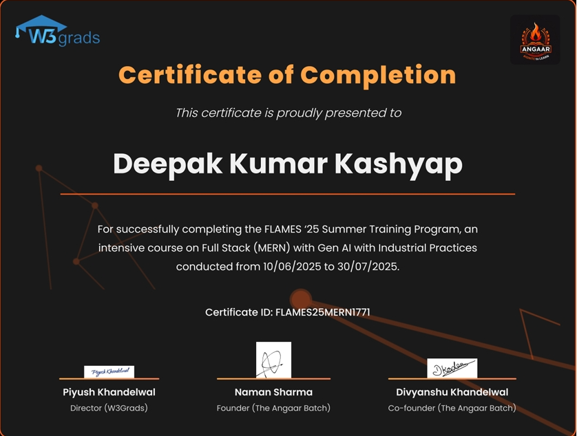 MERN with Gen AI Certificate