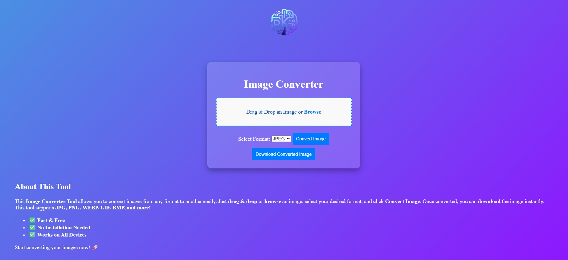 Image Converter Tool Screenshot