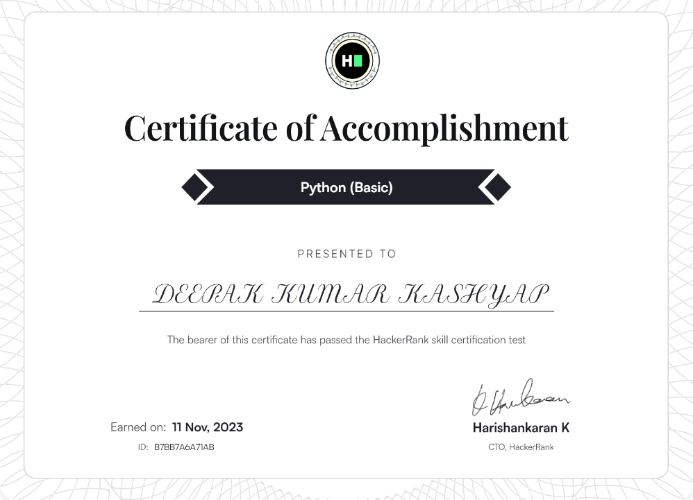 Python Basic Certificate